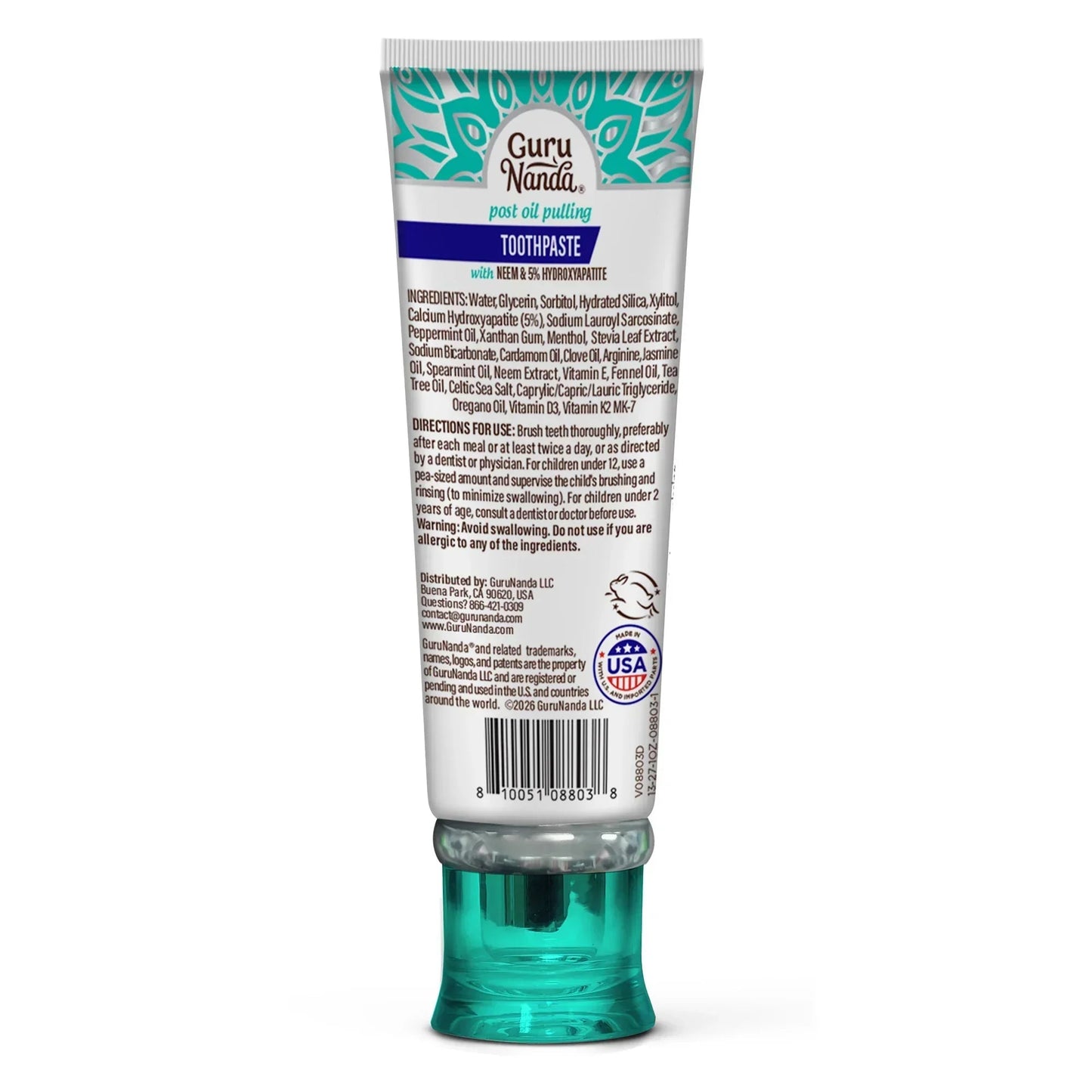 Hydroxyapatite & Neem Whitening Toothpaste, Fluoride Free