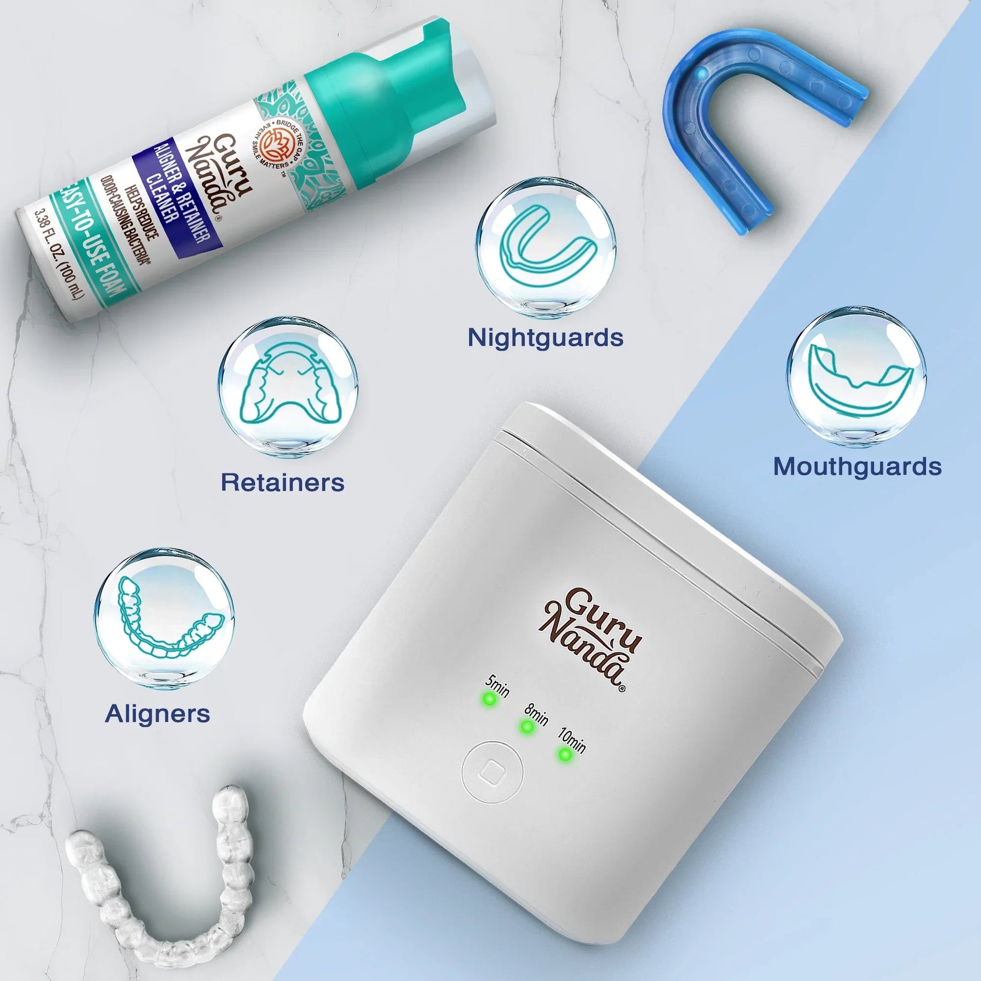 Retainer, Denture & Aligner Foam Cleaner & Cleaning Pod