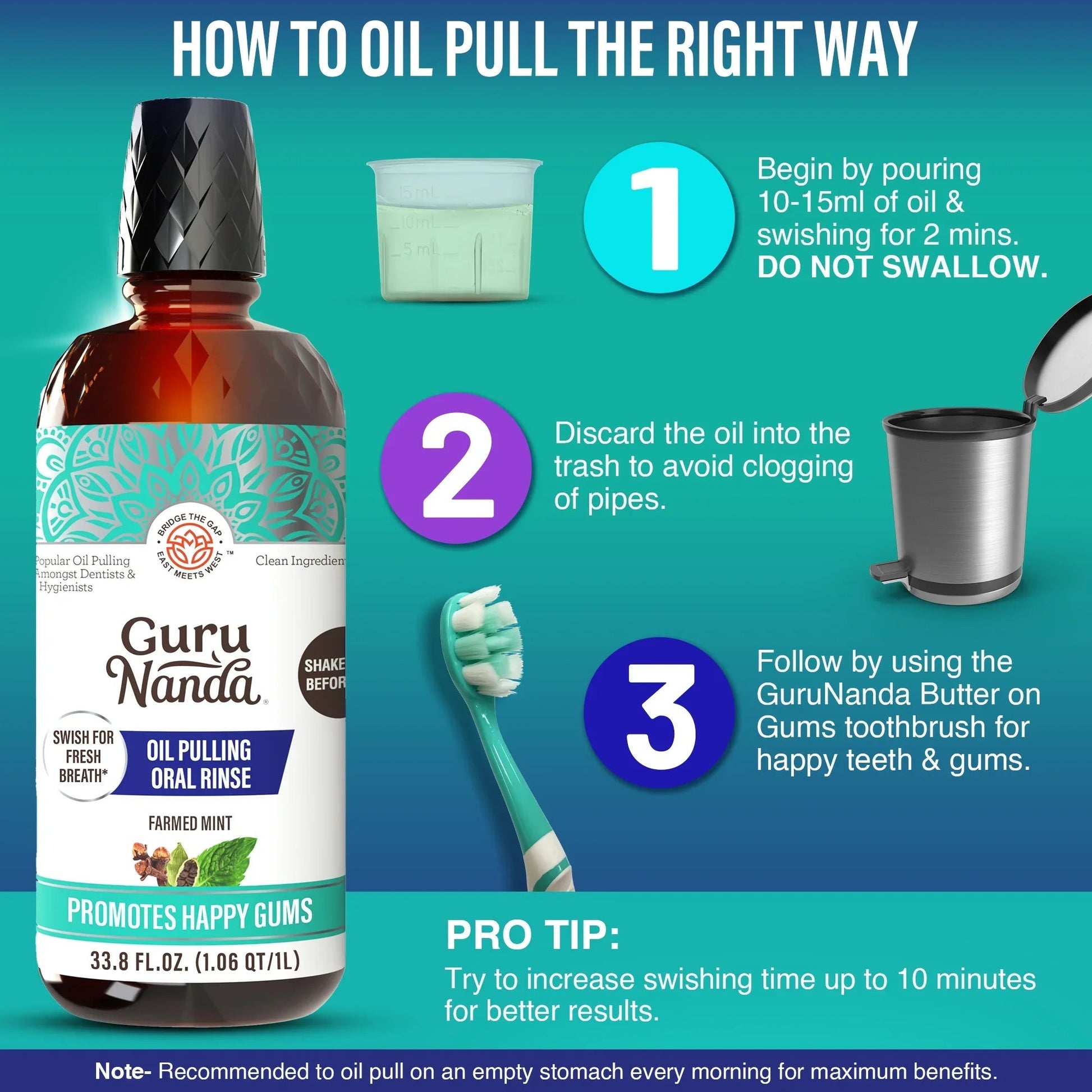 Cocomint Oil Pulling with 7 Essential Oils & Vitamins D3, E & K2