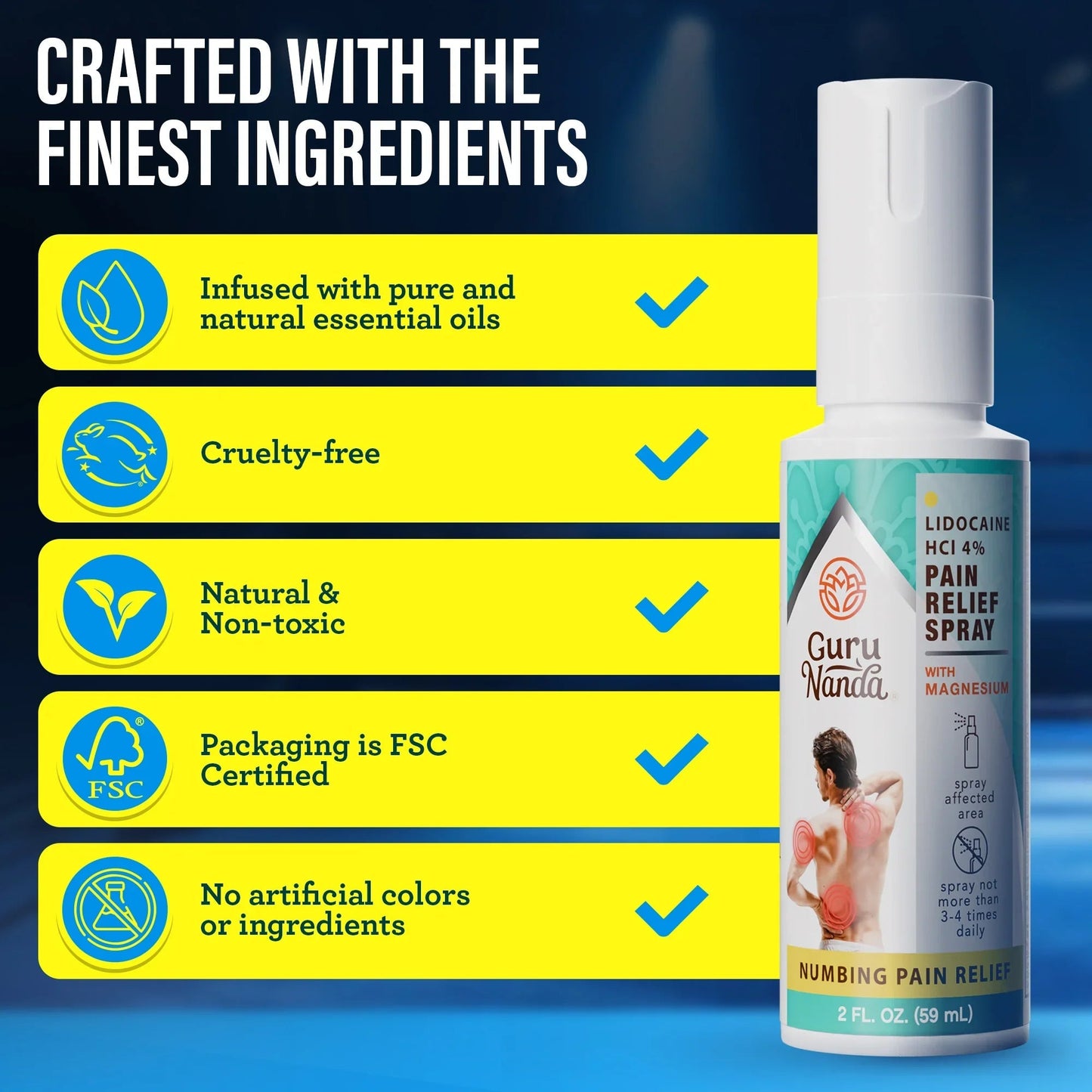 Lidocaine Pain Relief Spray with Magnesium