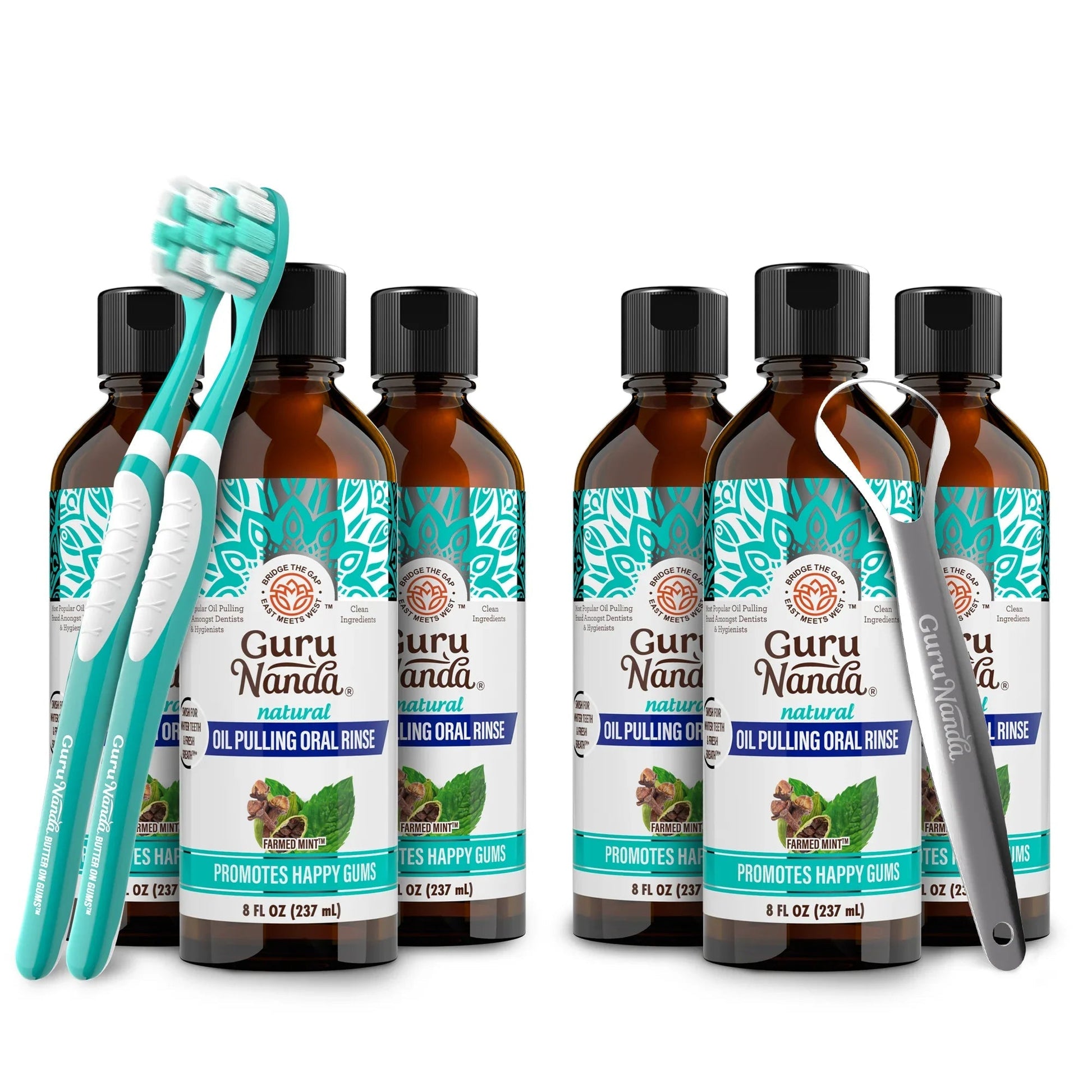 Cocomint Oil Pulling with 7 Essential Oils & Vitamins D3, E & K2 – 8 fl oz – 6 Pack