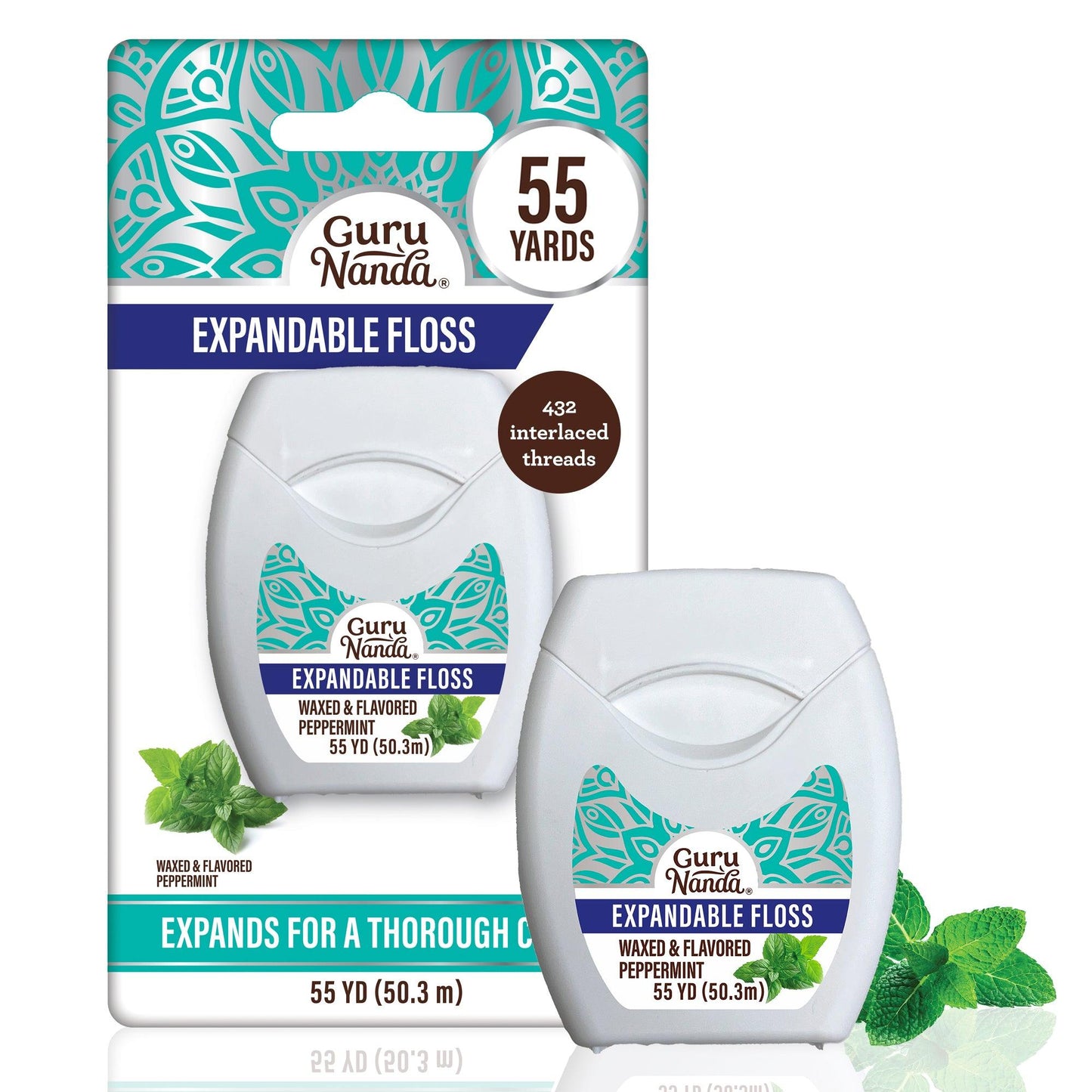 Peppermint Flavored Expandable Dental Floss – 55 Yards