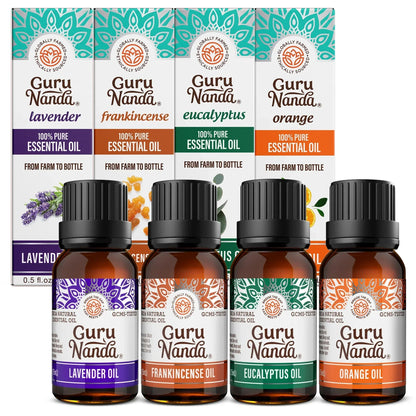 Four Essential Classics Set- Frankincense, Lavender, Eucalyptus, & Orange 4 x 15mL