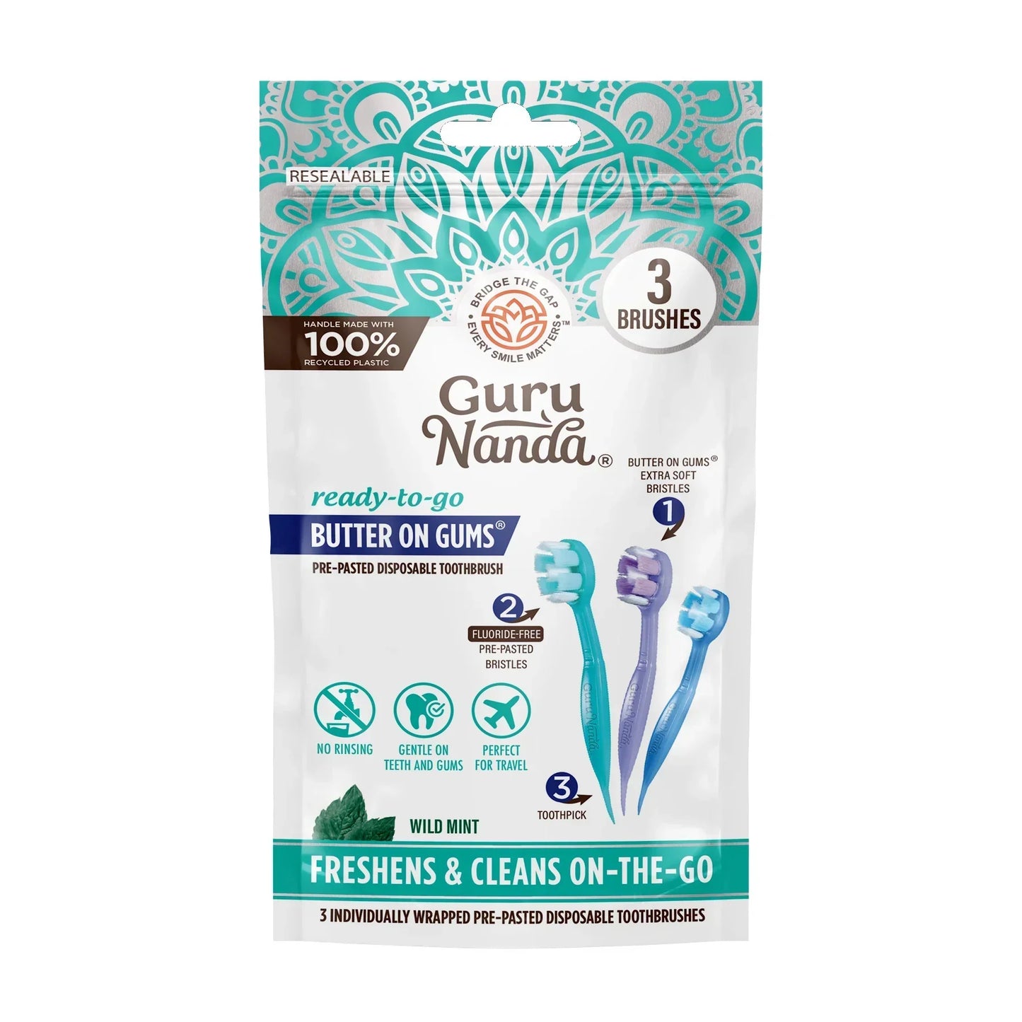 Ready-to-Go Butter on Gums Pre-Pasted Toothbrushes