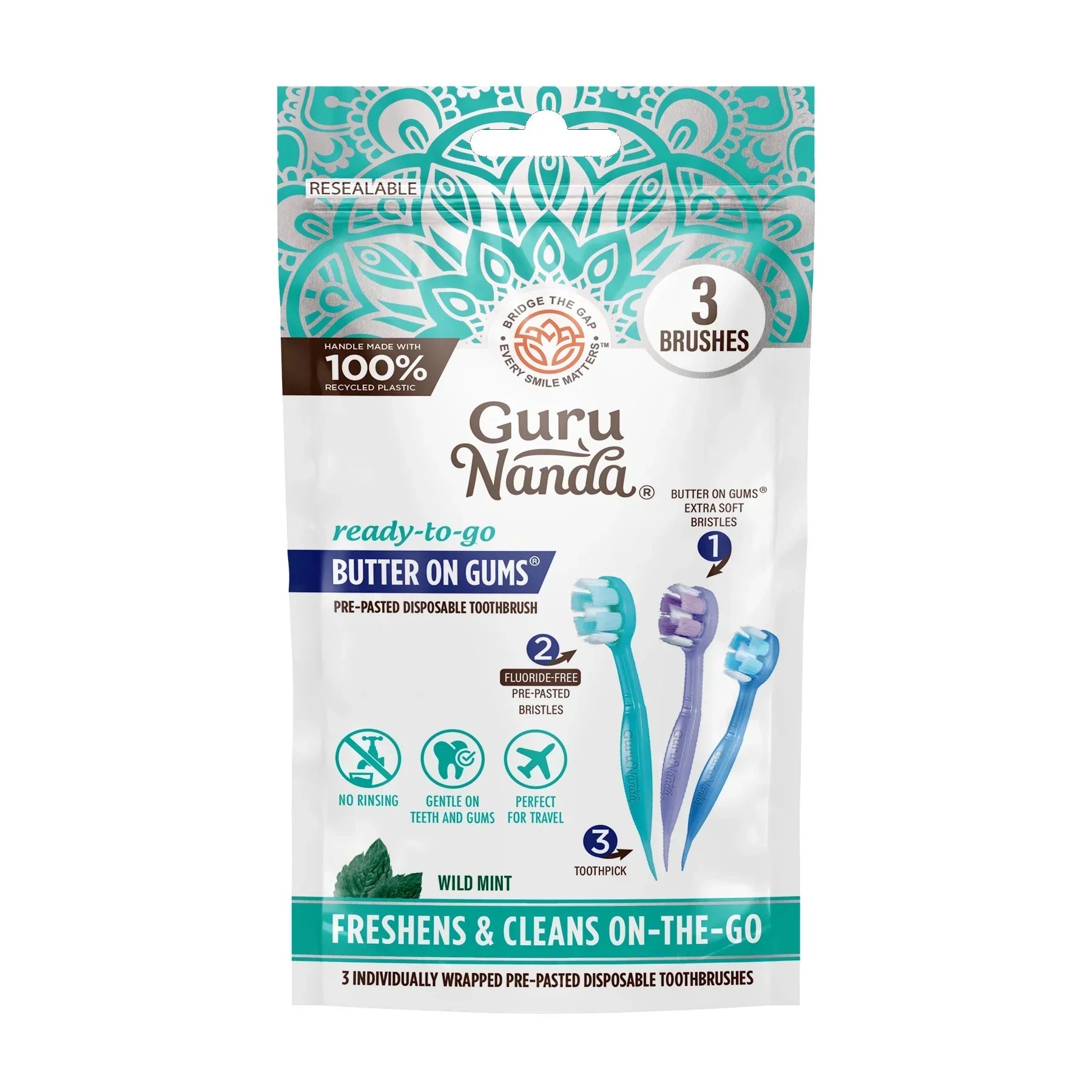 Ready-to-Go Butter on Gums Pre-Pasted Toothbrushes