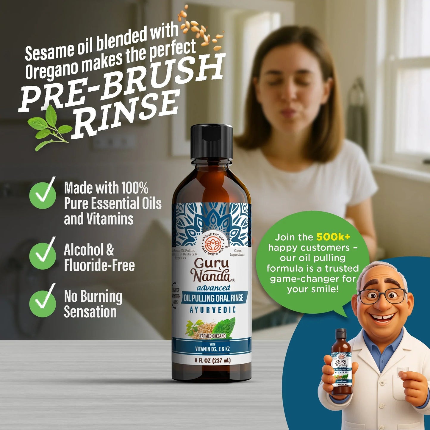 Advanced Oil Pulling with Sesame & Oregano – 8 fl oz