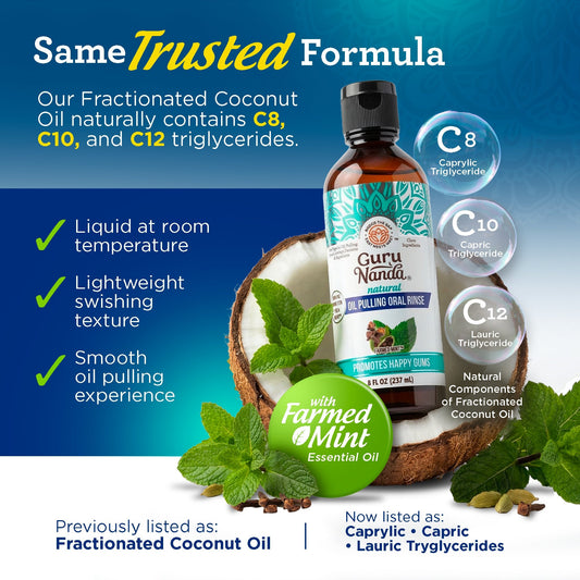 Cocomint Oil Pulling with 7 Essential Oils & Vitamins D3, E & K2 – 8 fl oz – 6 Pack