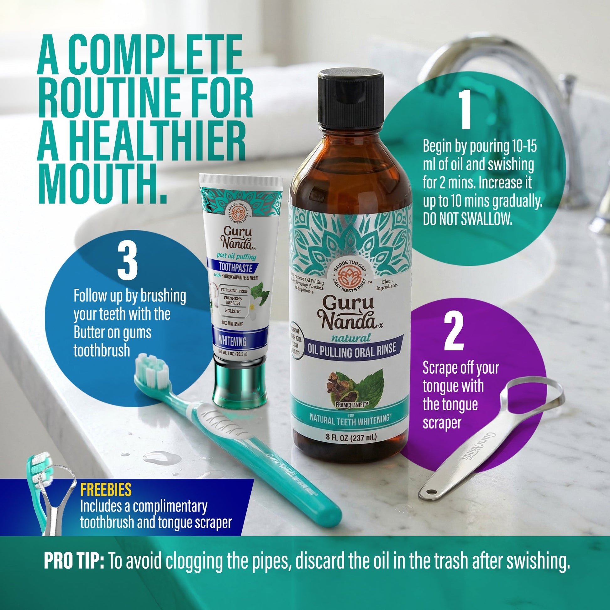 Cocomint Oil Pulling with 7 Essential Oils & Vitamins D3, E & K2
