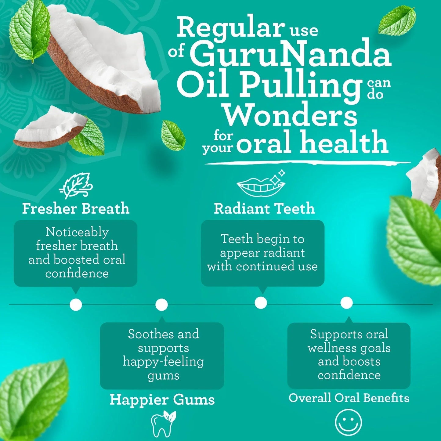 Cocomint Oil Pulling with 7 Essential Oils & Vitamins D3, E & K2 – 8 fl oz – 6 Pack