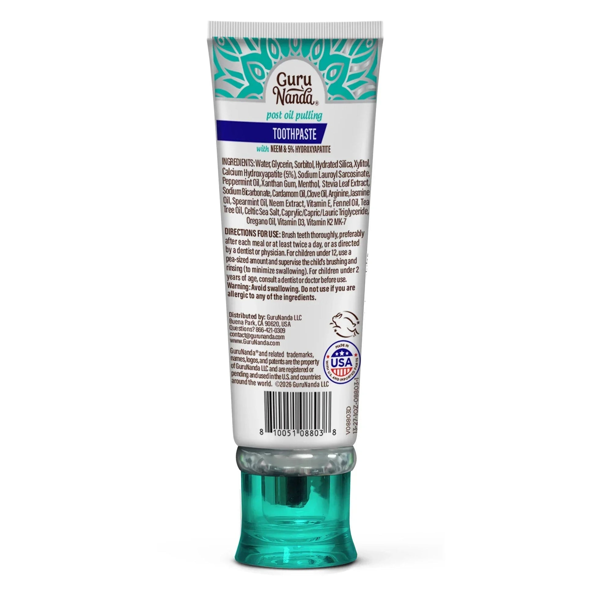 Hydroxyapatite & Neem Whitening Toothpaste, Fluoride Free