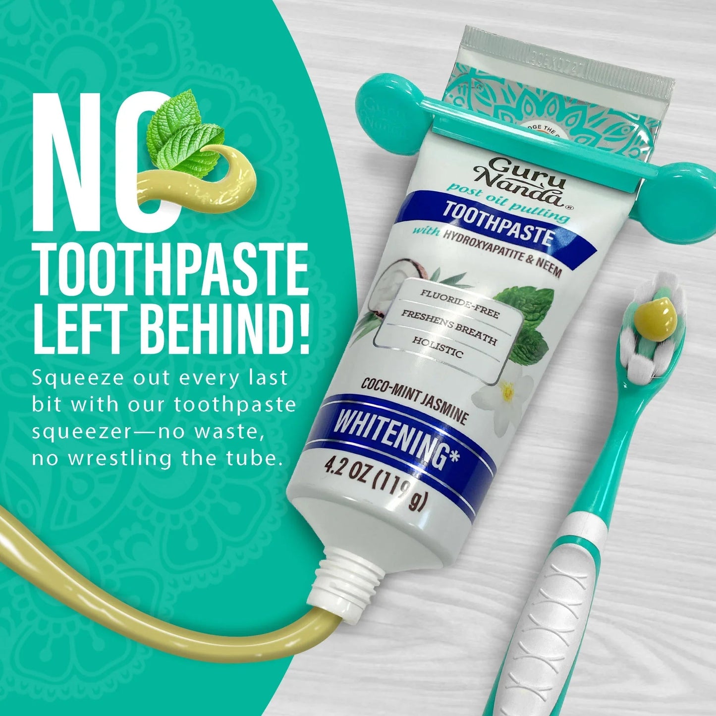 Hydroxyapatite & Neem Whitening Toothpaste, Fluoride Free – 4.2 oz