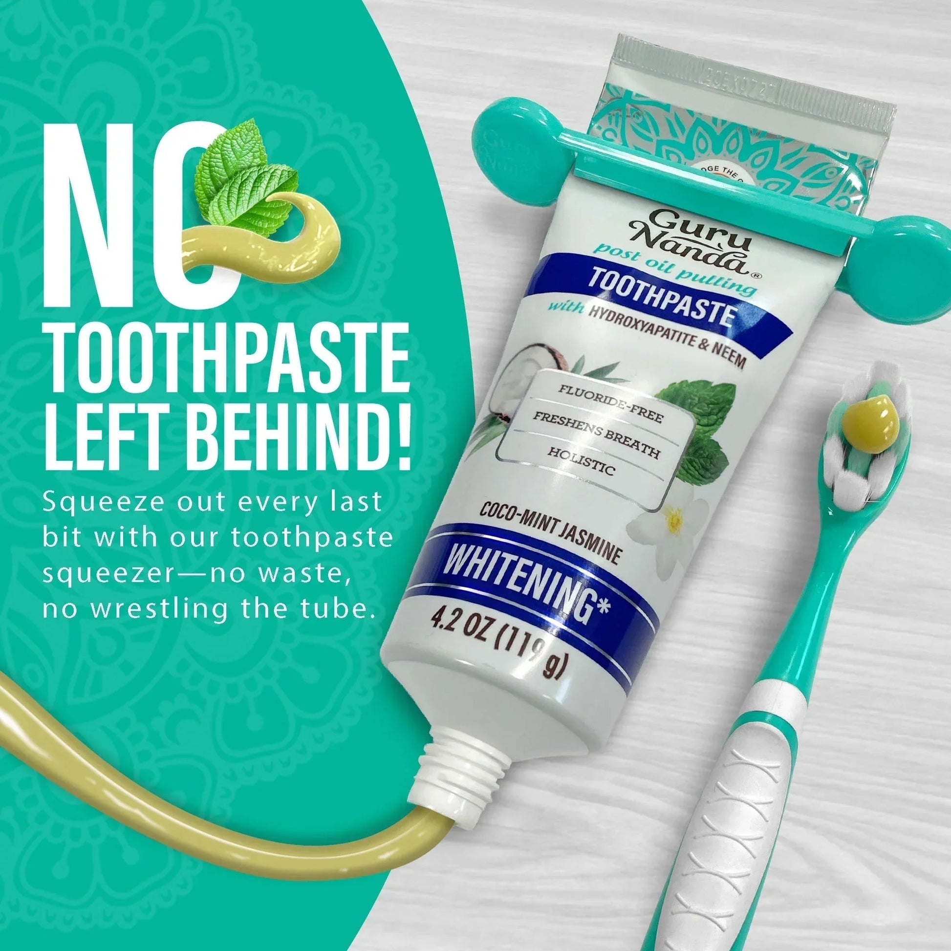 Hydroxyapatite & Neem Whitening Toothpaste, Fluoride Free – 4.2 oz