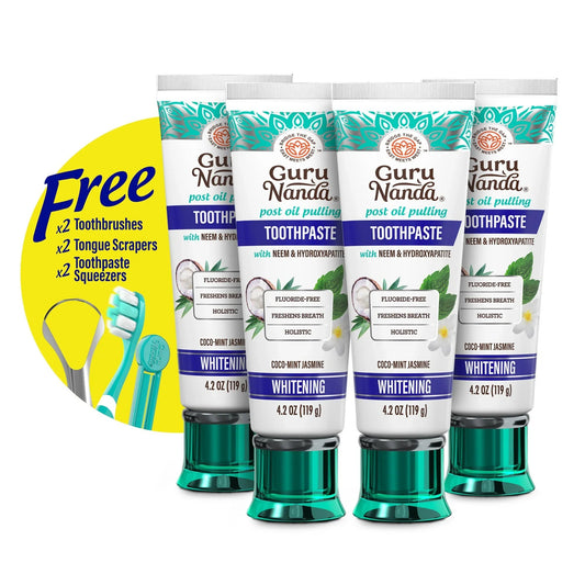 Hydroxyapatite & Neem Whitening Toothpaste, Fluoride Free – 4.2 oz