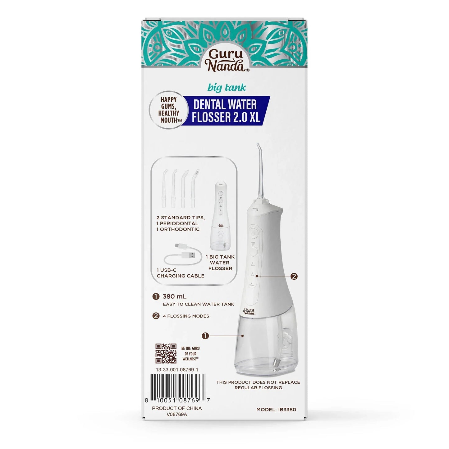 Deep Clean Dental Water Flosser 2.0 XL (380ml)