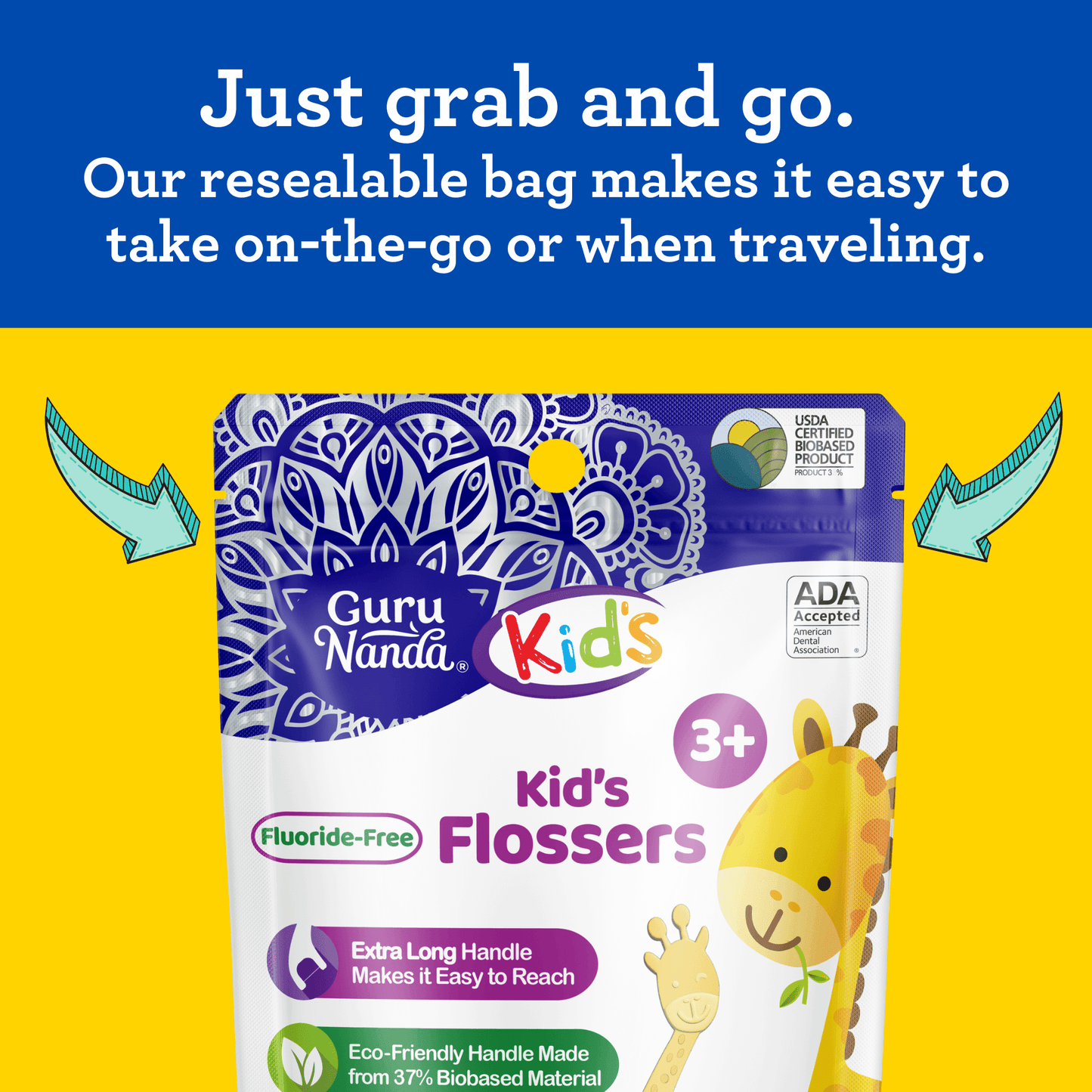 Kids' Giraffe Shaped Flossers, Fluoride-Free