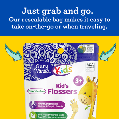 Kids' Giraffe Shaped Flossers, Fluoride-Free