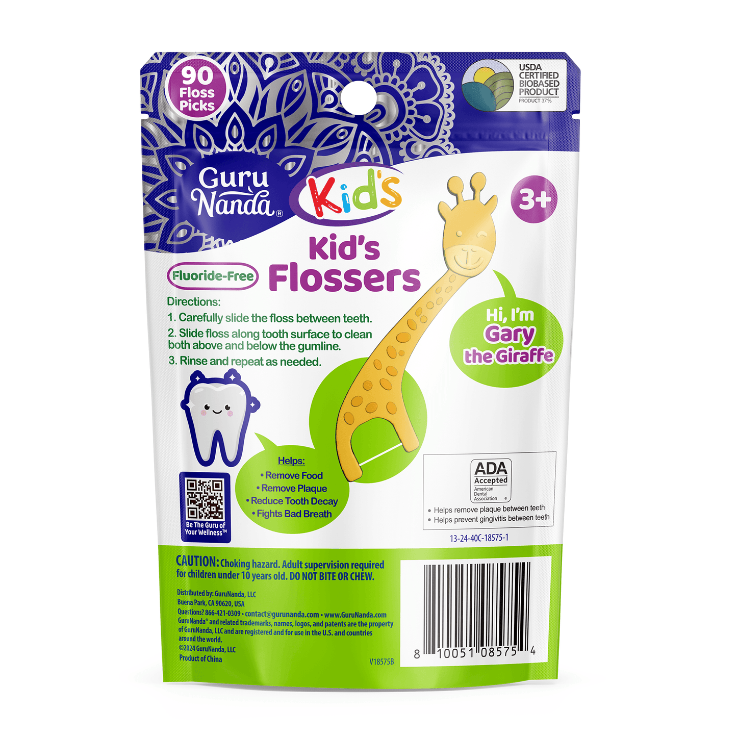 Kids' Giraffe Shaped Flossers, Fluoride-Free