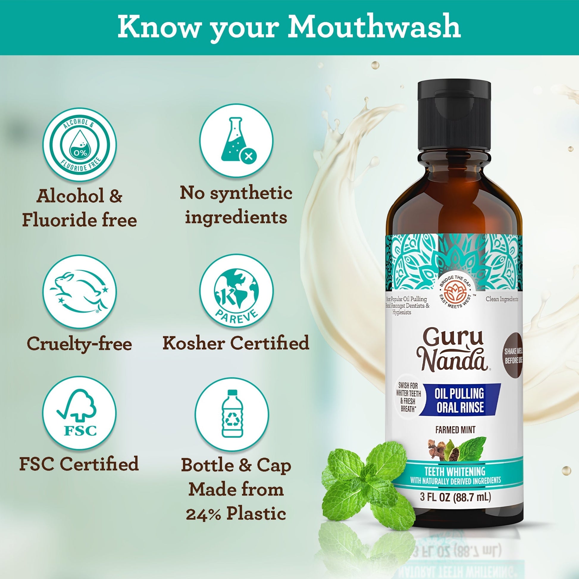 Cocomint Oil Pulling with 7 Essential Oils & Vitamins D3, E & K2