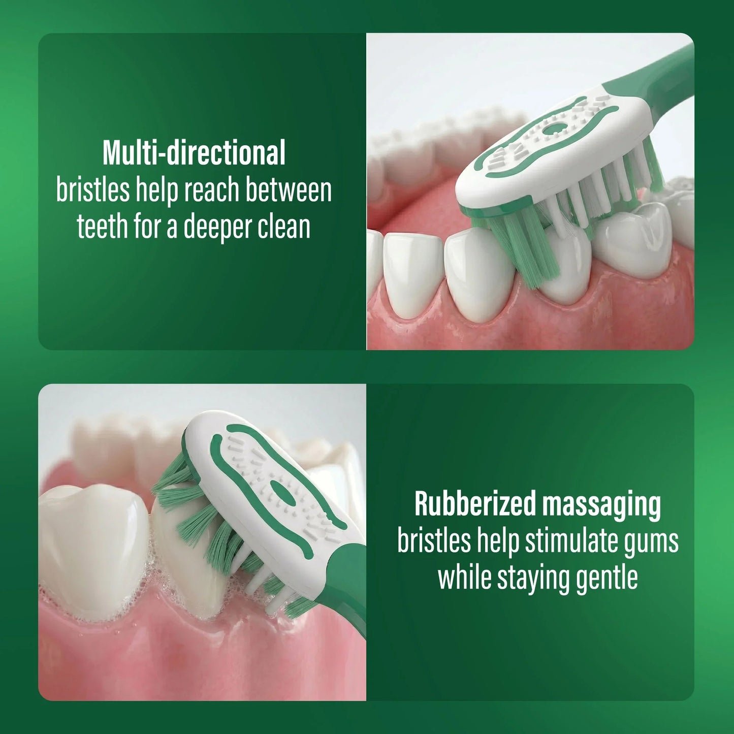 Multi-Action Toothbrush with Tongue Cleaner – 12 Pack