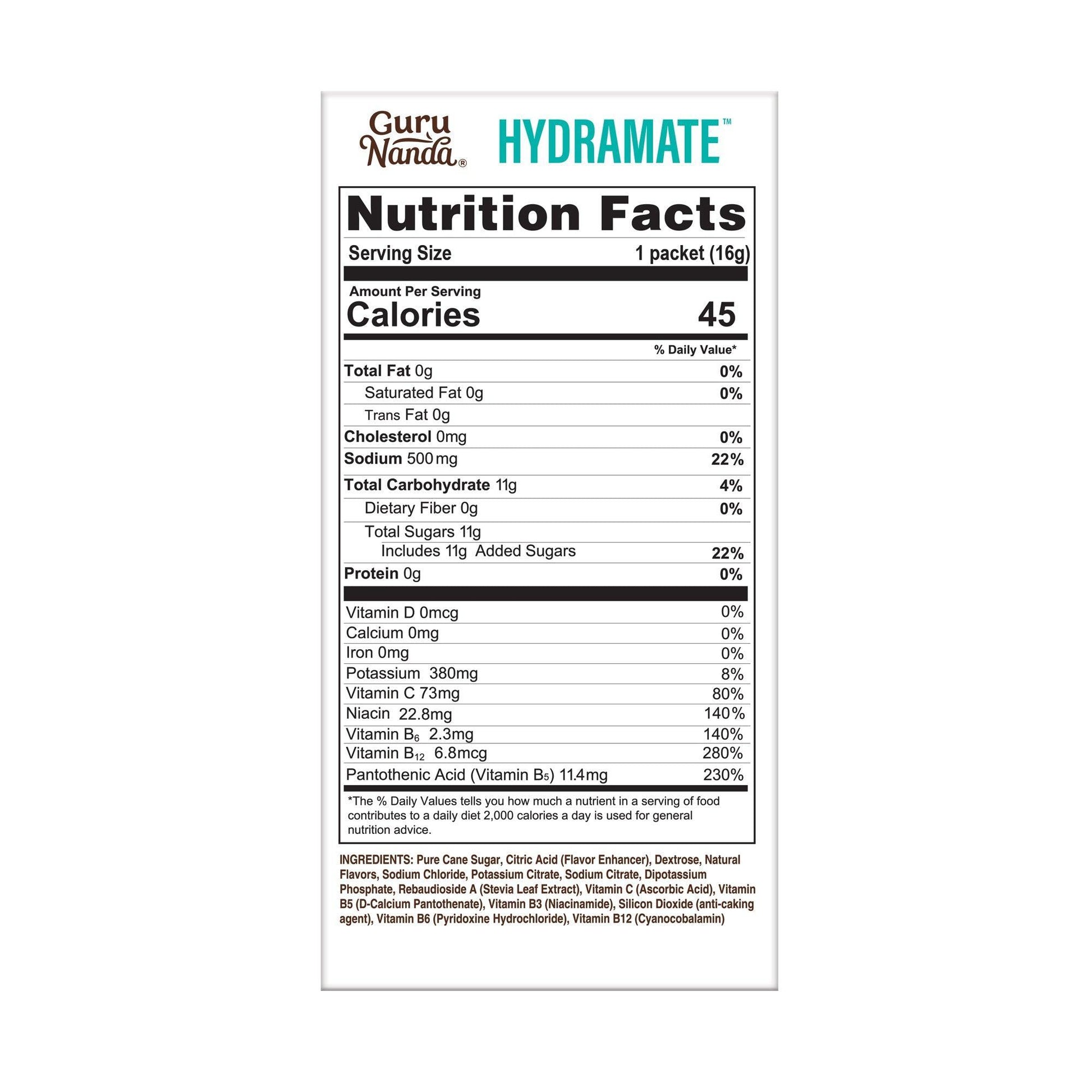 Hydramate Electrolyte Drink Mix, Lemon Lime – 48 Count