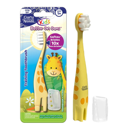 Kids Butter on Gums Giraffe Training Toothbrush with Cover – 1 Pack