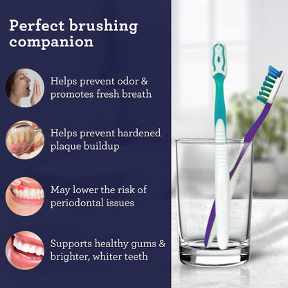 Multi-Action Toothbrush with Tongue Cleaner – 8 Pack