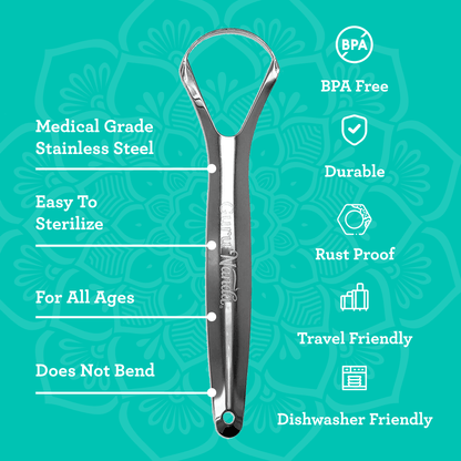 Spoon Shaped Stainless Steel Tongue Scraper – 2 Pack
