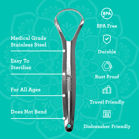 Spoon Shaped Stainless Steel Tongue Scraper – 2 Pack
